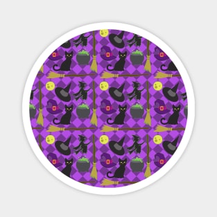 Halloween Witch Pattern Magnet